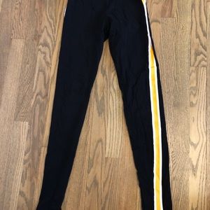 Hm girls leggings black with stripe size 13/14